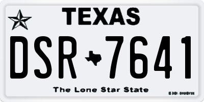 TX license plate DSR7641