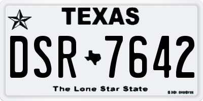 TX license plate DSR7642