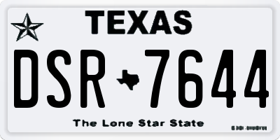 TX license plate DSR7644