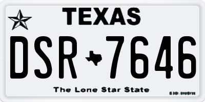 TX license plate DSR7646