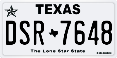 TX license plate DSR7648