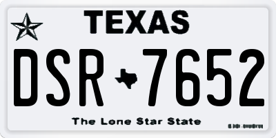 TX license plate DSR7652