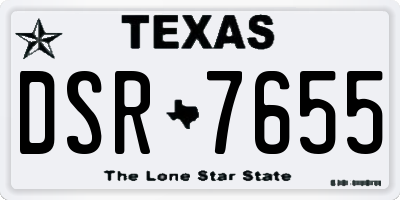 TX license plate DSR7655