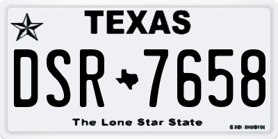 TX license plate DSR7658