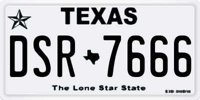 TX license plate DSR7666