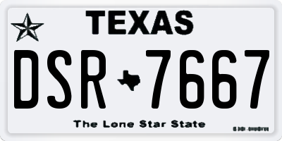 TX license plate DSR7667