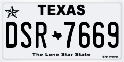 TX license plate DSR7669