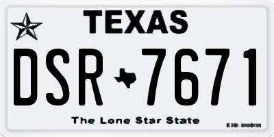 TX license plate DSR7671