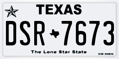TX license plate DSR7673