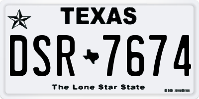 TX license plate DSR7674
