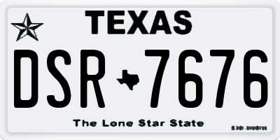 TX license plate DSR7676