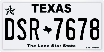TX license plate DSR7678