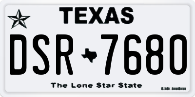 TX license plate DSR7680