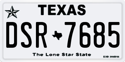 TX license plate DSR7685