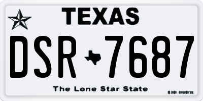 TX license plate DSR7687