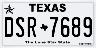 TX license plate DSR7689