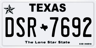 TX license plate DSR7692