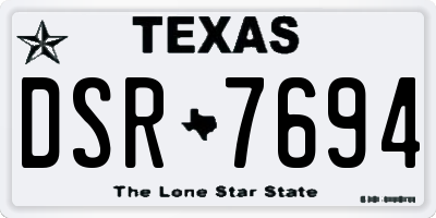 TX license plate DSR7694