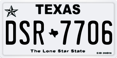 TX license plate DSR7706