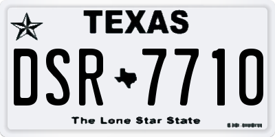 TX license plate DSR7710