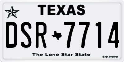 TX license plate DSR7714