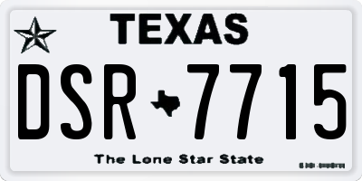 TX license plate DSR7715