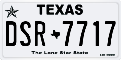 TX license plate DSR7717