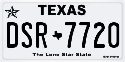 TX license plate DSR7720