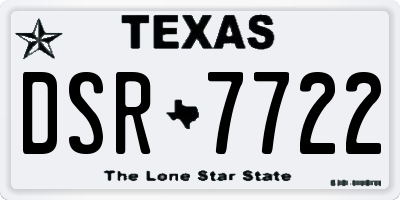 TX license plate DSR7722