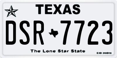 TX license plate DSR7723