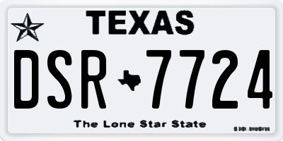 TX license plate DSR7724