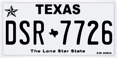 TX license plate DSR7726