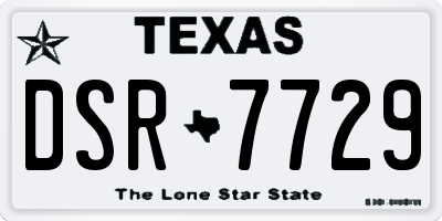 TX license plate DSR7729