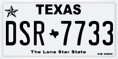 TX license plate DSR7733
