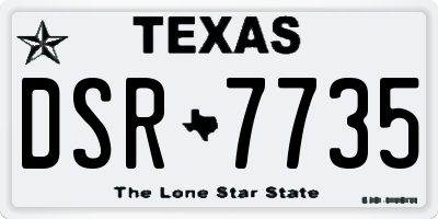 TX license plate DSR7735