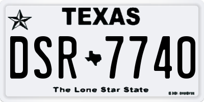 TX license plate DSR7740
