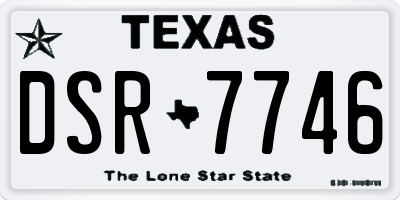 TX license plate DSR7746