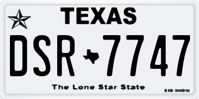 TX license plate DSR7747