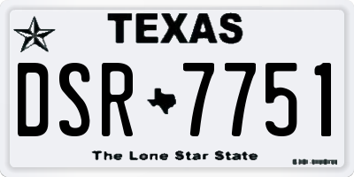 TX license plate DSR7751