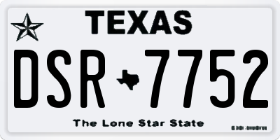 TX license plate DSR7752