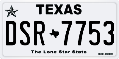 TX license plate DSR7753
