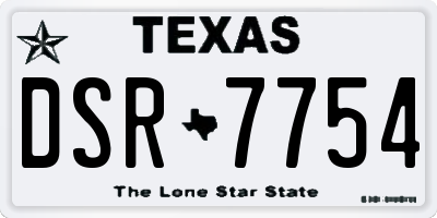 TX license plate DSR7754