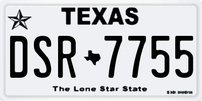 TX license plate DSR7755