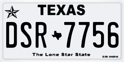 TX license plate DSR7756