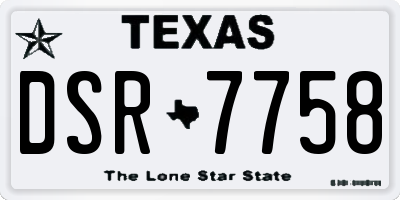 TX license plate DSR7758