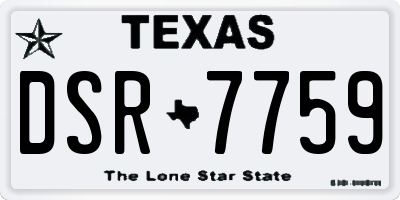 TX license plate DSR7759