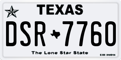 TX license plate DSR7760