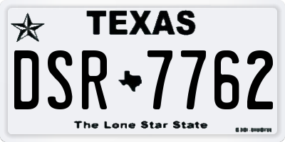TX license plate DSR7762