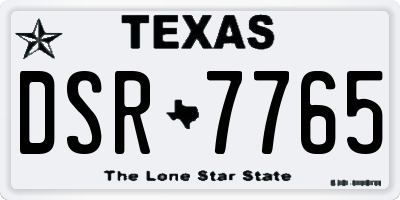 TX license plate DSR7765