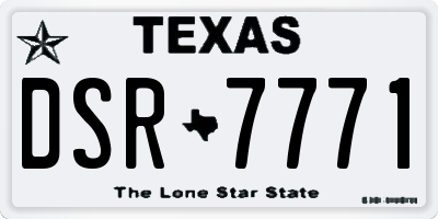 TX license plate DSR7771